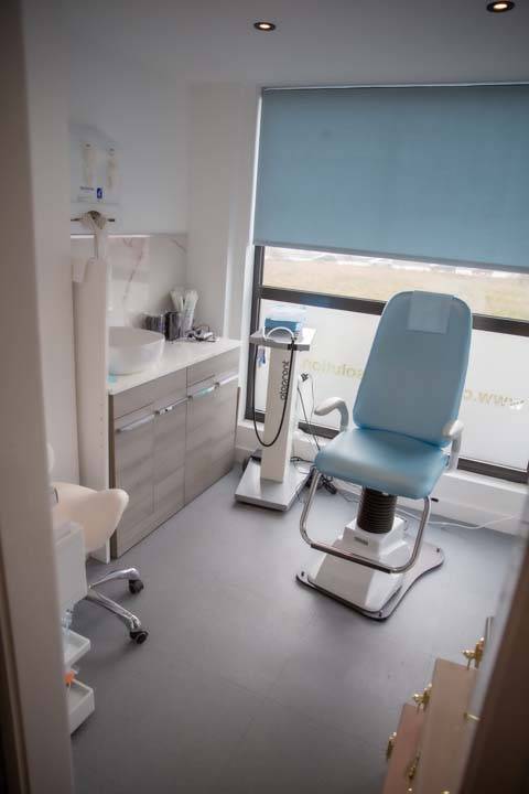 Patient chair in clinic